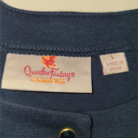 Quacker Factory by Jeanne Bice Womens Large Cardigan Button Up Floral Butterfly - Picture 11 of 13